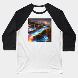 Flowing Water and Starry Sky Experience Baseball T-Shirt